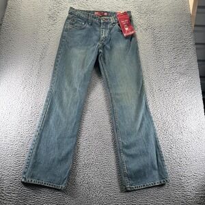 Plugg Jeans Mens 32x32 Blue Cotton Denim Straight Leg Faded Mid-Rise Workwear